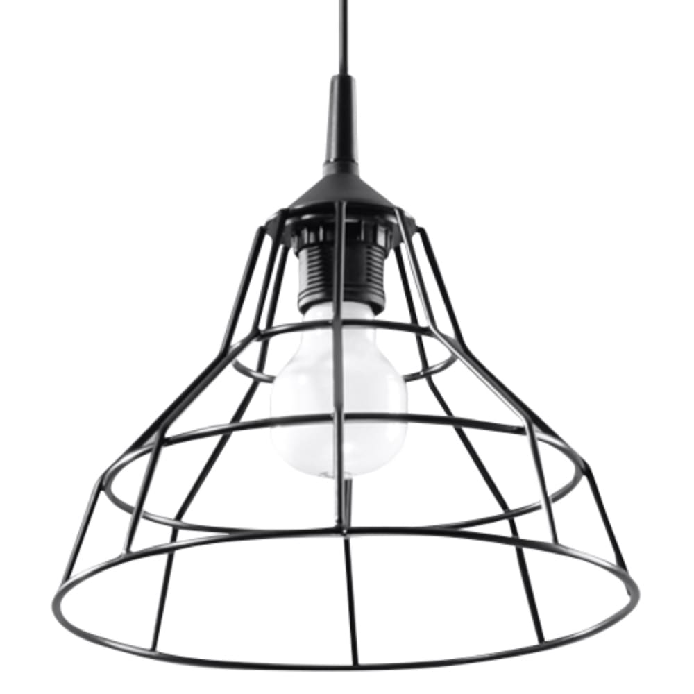Lámpara de techo negro acero alt. 95 cm
