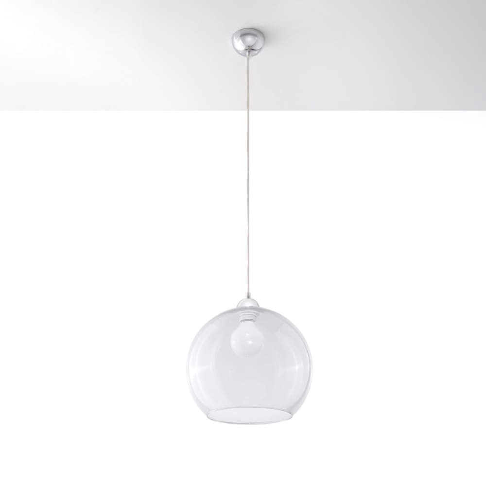 Suspension Acier Transparent E27 1 Ball — vue 3