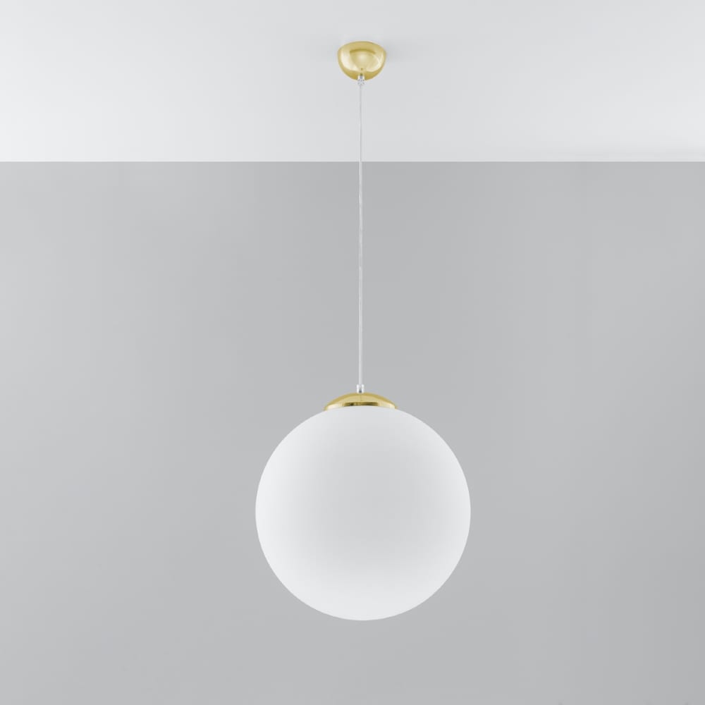 Lámpara de techo blanco/dorado acero/vidrio alt. 130 cm - Maisons du Monde