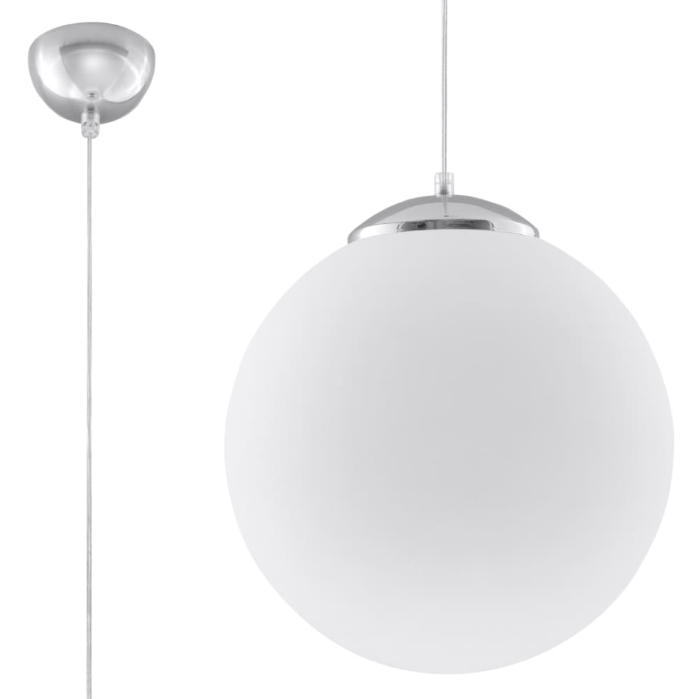lampara de techo blancocromo acerovidrio alt 130 cm