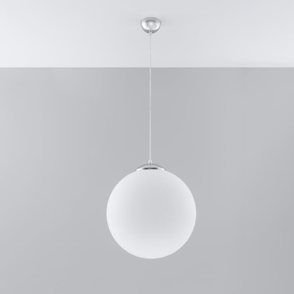 Suspension Acier Blanc/Chromé E27 1 Ugo 40 — vue 3