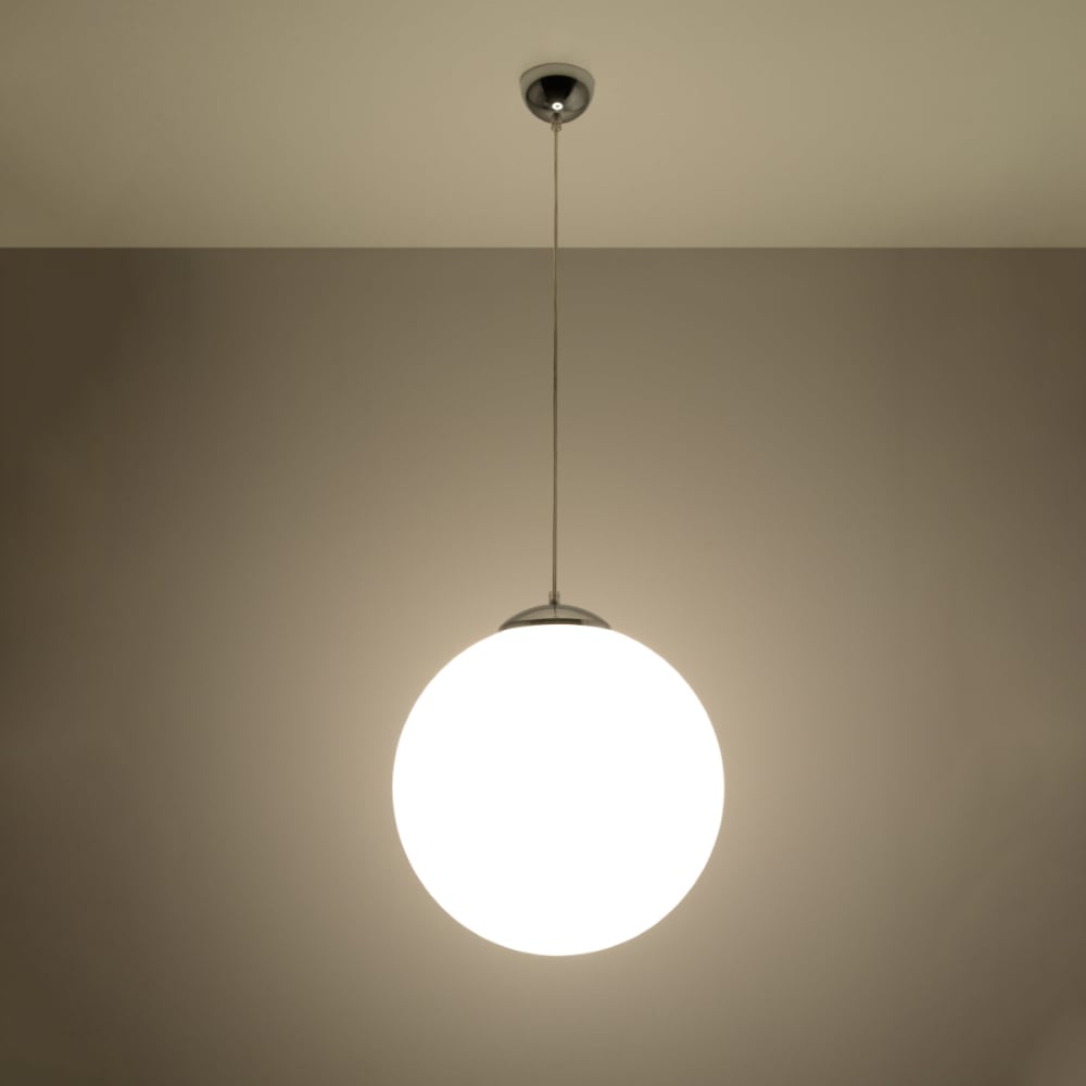 Suspension Acier Blanc/Chromé E27 1 Ugo 40 — vue 4