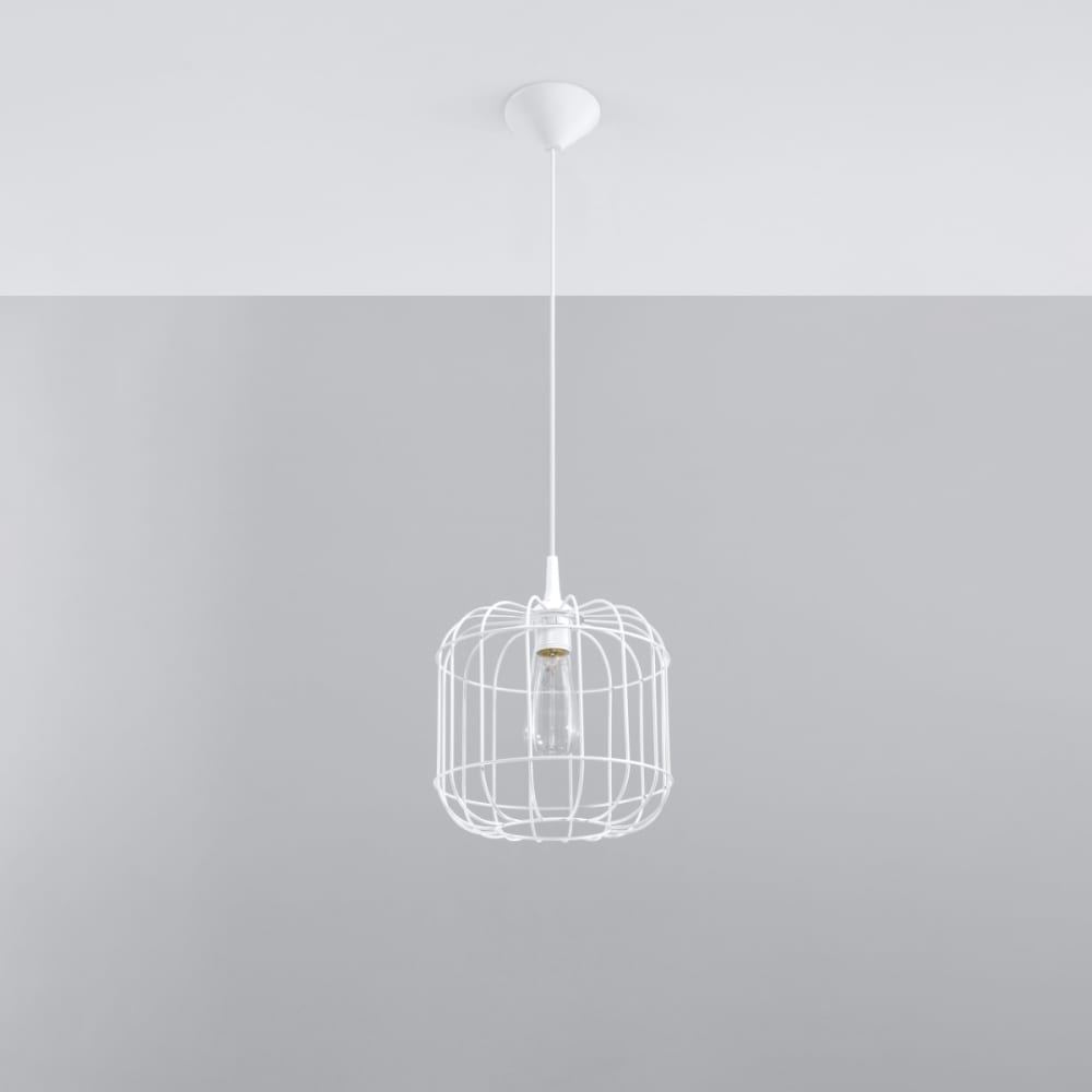 Suspension ovale en métal, blanc L: 23cm — vue 3