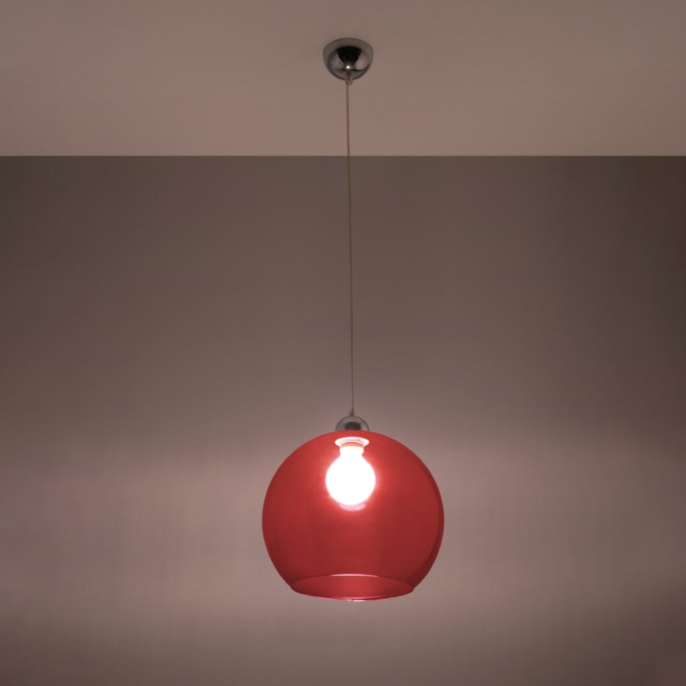 Suspension Acier Rouge E27 1 Ball — vue 4