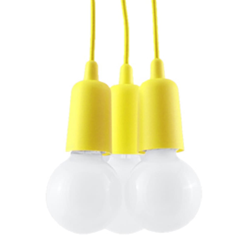 Lampe suspendue PVC jaune H 90 cm