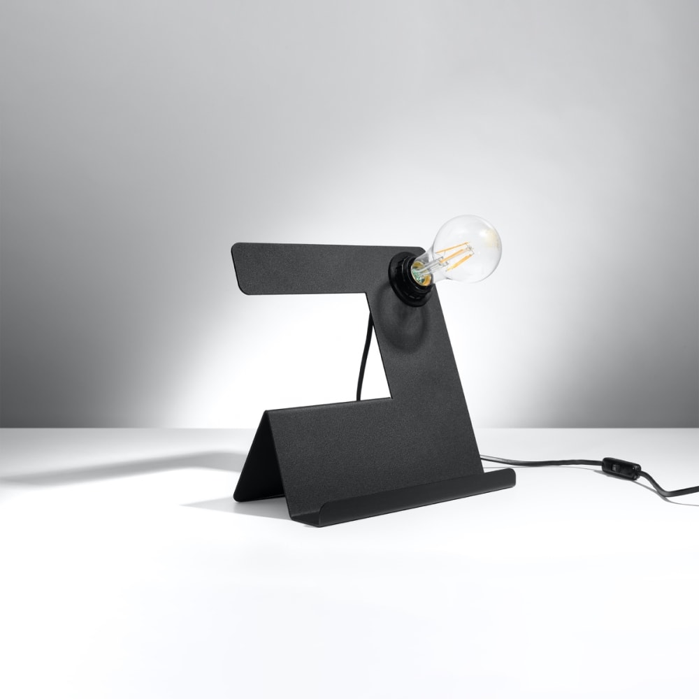 Lampe de bureau acier noir h 24 cm — vue 3