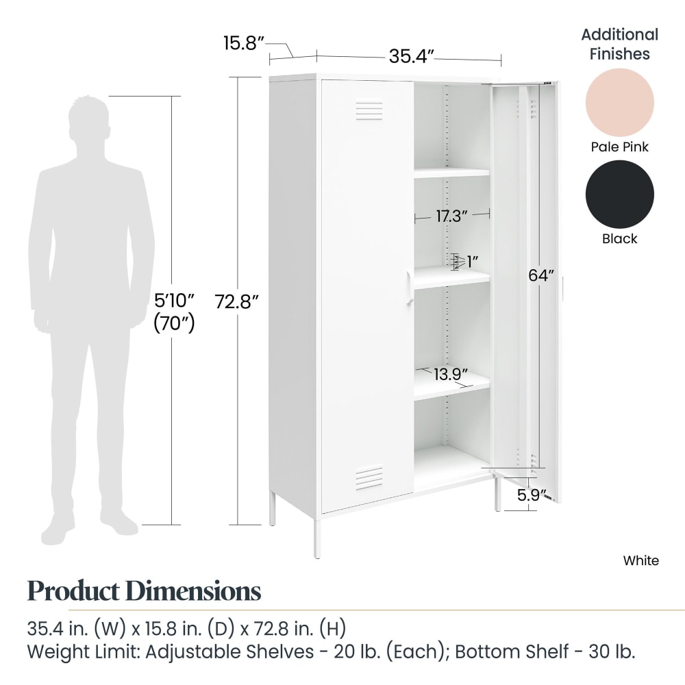 Armoire avec 2 portes en métal blanc - Maisons du Monde