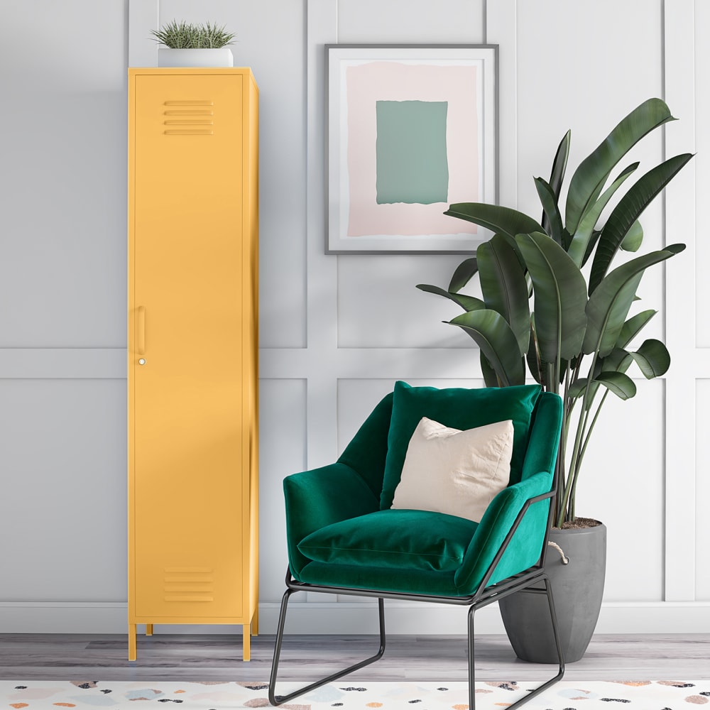 NOVOGRATZ Mit dem Novogratz Cache Single Metal Locker Storage Cabinet erhalten Sie die perfekte Aufbewahrungslösung für jeden Raum in Ihrem Haus. Gelb