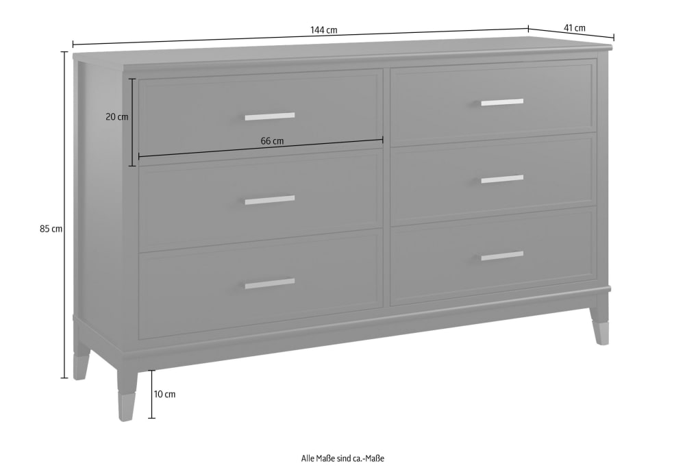 Commode avec 6 tiroirs en mélaminé noir - Maisons du Monde
