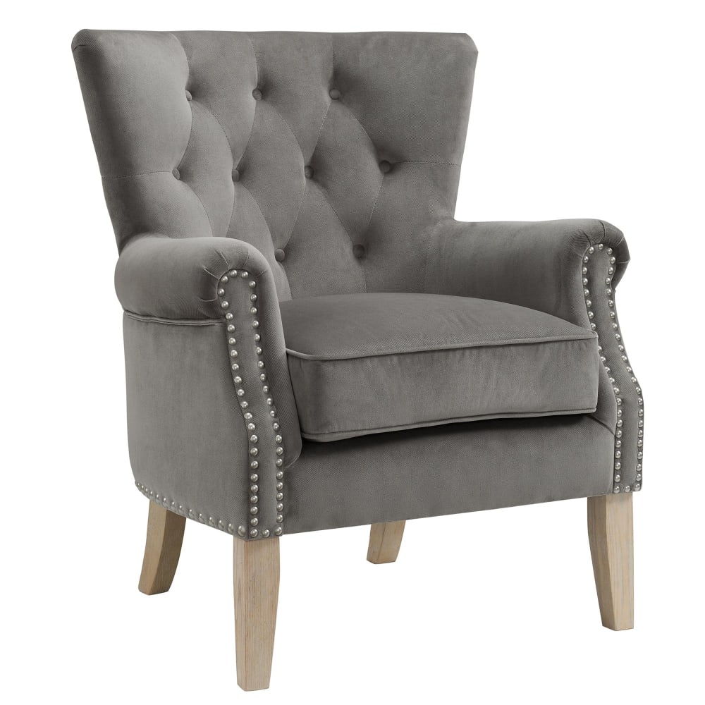 Fauteuil en sergé gris