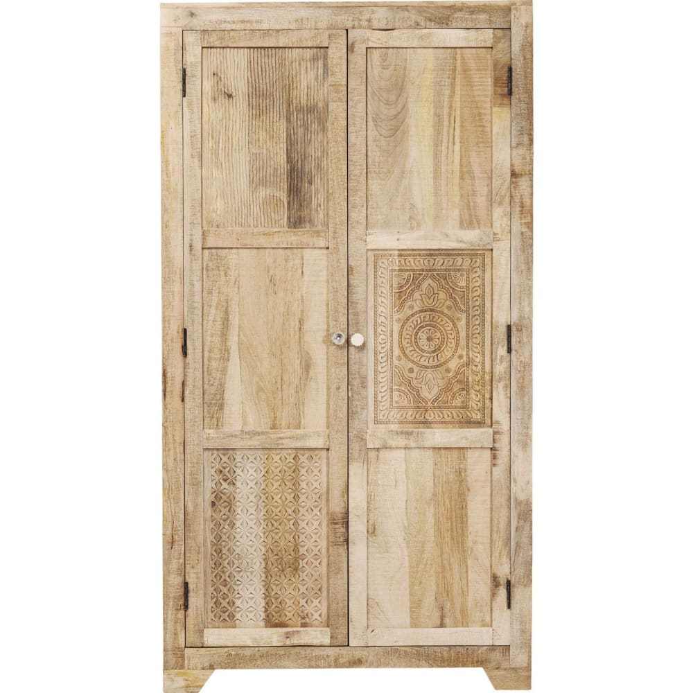 Armoire 2 portes en manguier massif sculpté