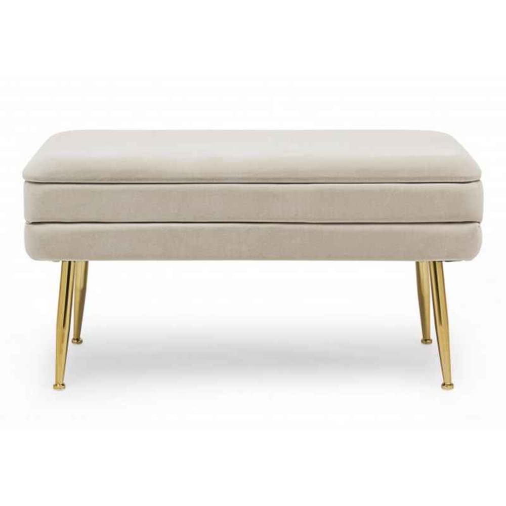 Panca contenitore beige 80X38X42 cm - Konte.Design