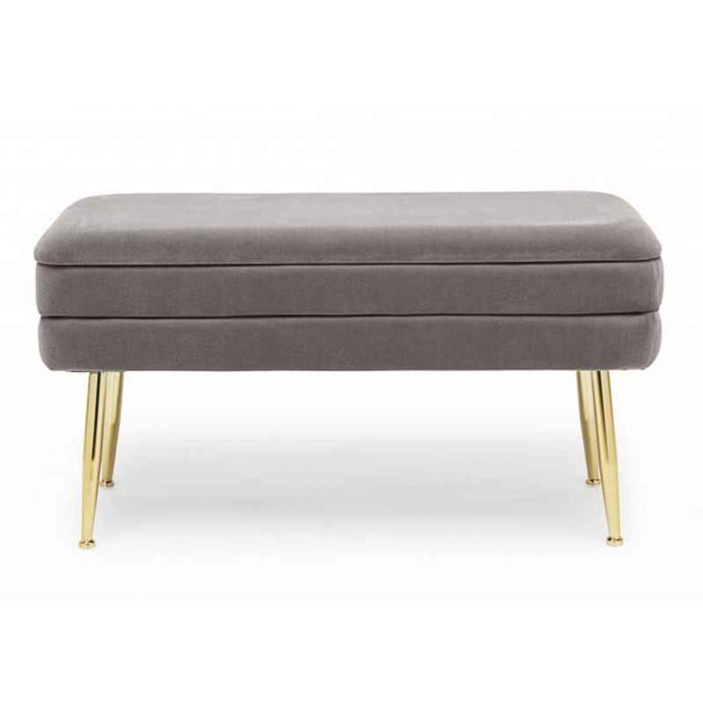 Panca contenitore grigio 80X38X42 cm - Konte.Design