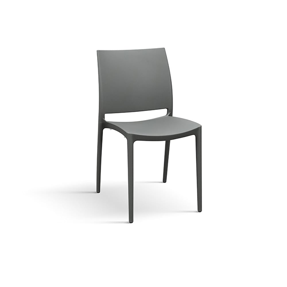 Lot de 4 chaises en polypropylène - grises