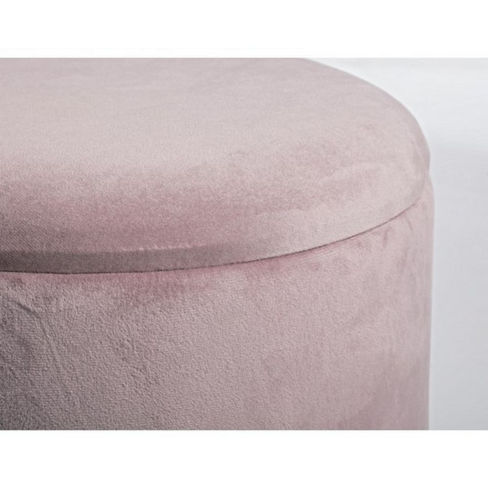 Pouf contenitore effetto velluto rosa - Konte.Design