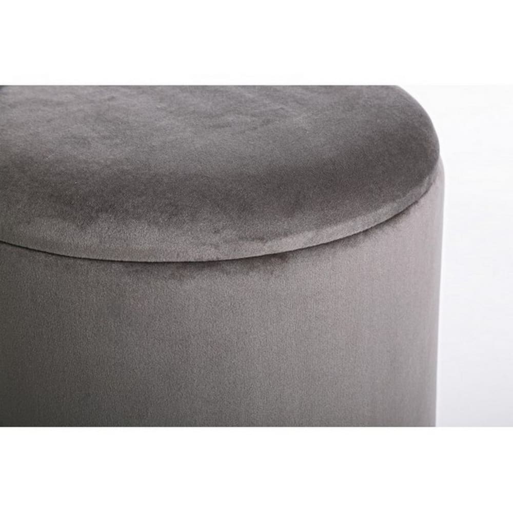 Pouf contenitore effetto velluto grigio - Konte.Design