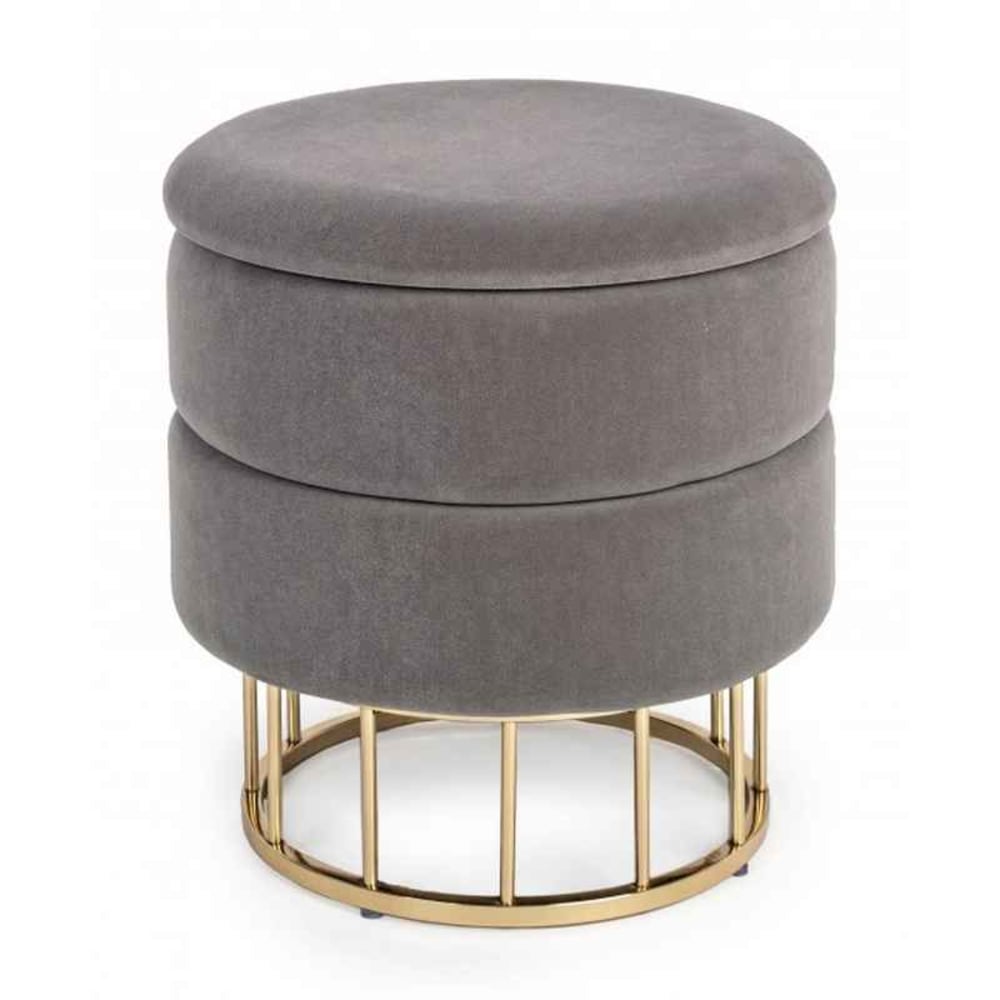 pouf de rangement gris