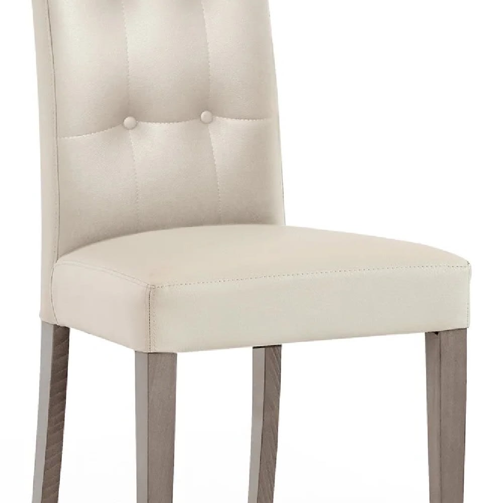 Set di 2 sedie in ecopelle beige con bottoni - Konte.Design