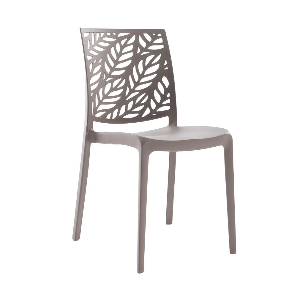 Conjunto de 6 sillas de resina para interior o exterior gris tórtola