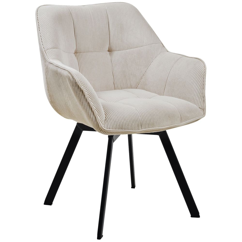 Chaise salle à manger pivotant en baumwolle crème Chaise salle à manger pivotant en baumwolle crème