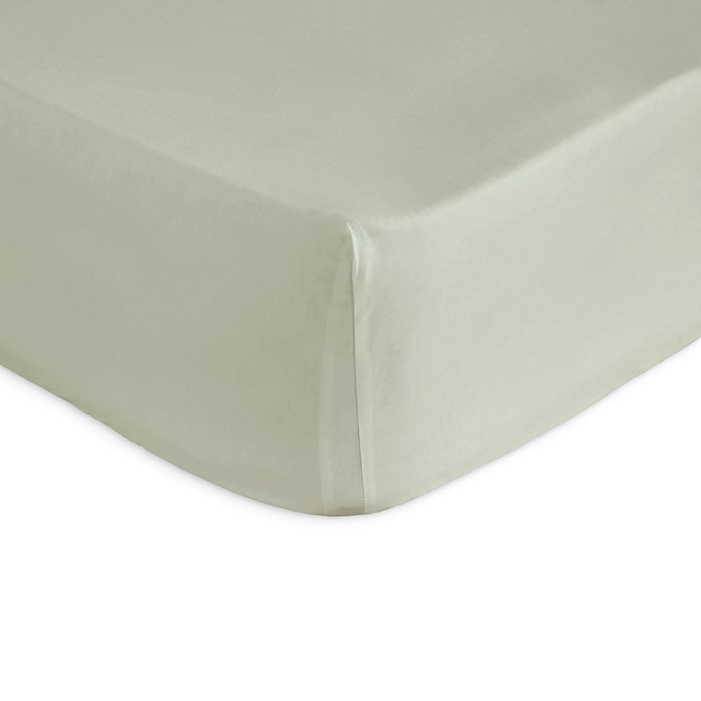 Drap housse en percale de coton PURE 200x200+28 cm vert