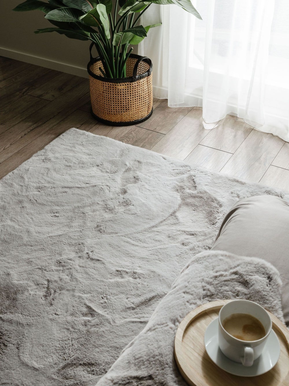 Tapis de fausse fourrure gris 160x230 — vue 4