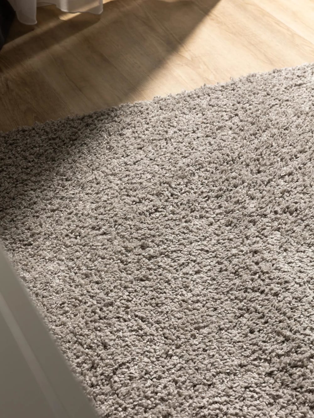 Tapis à poils longs gris clair 200x200 — vue 4