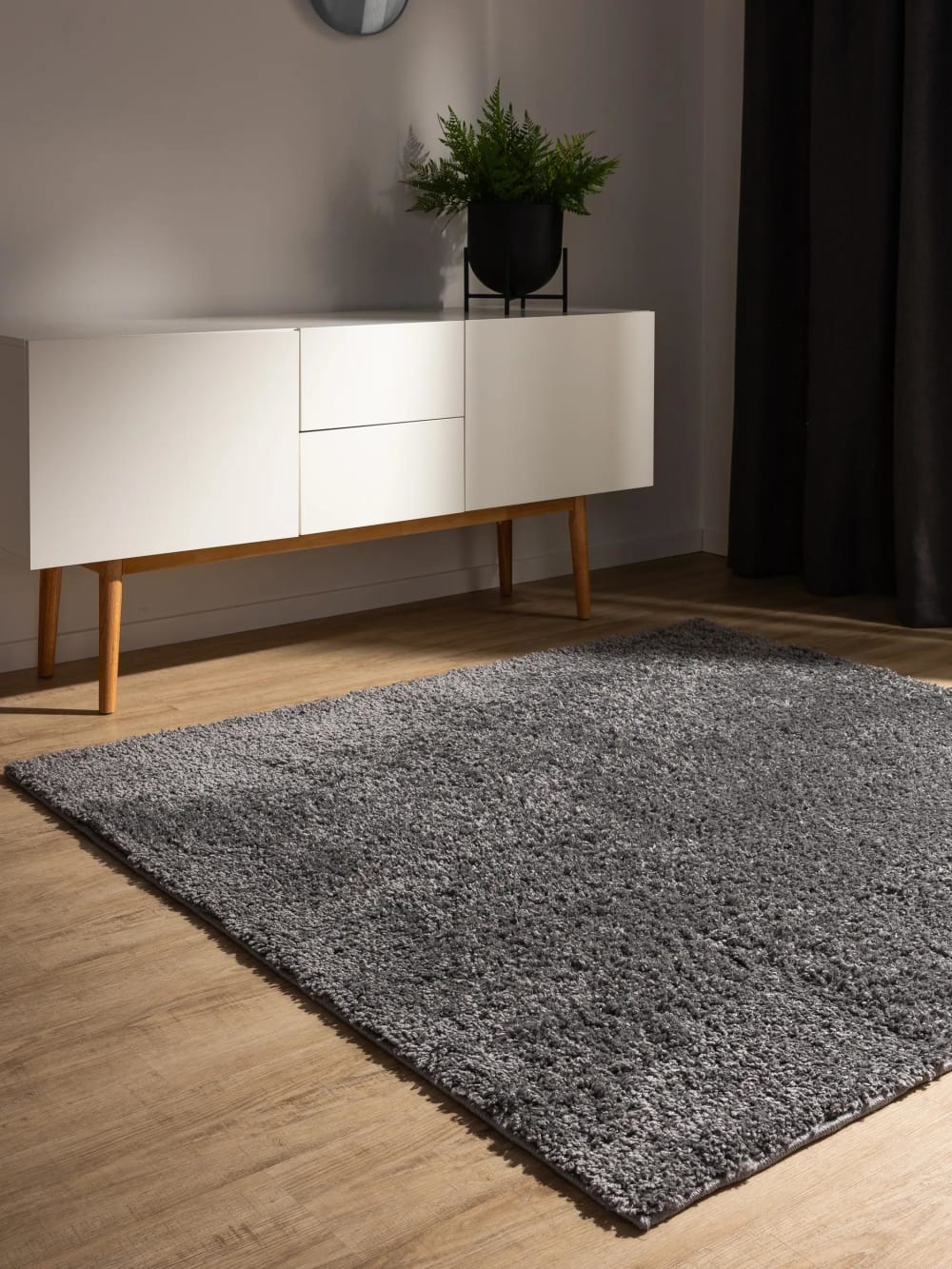 Hochflorteppich grau 200x200 - Maisons Du Monde