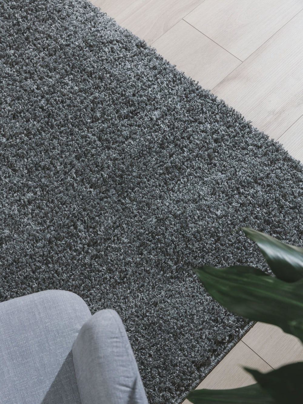 Tapis à poils longs gris 160x160 — vue 4