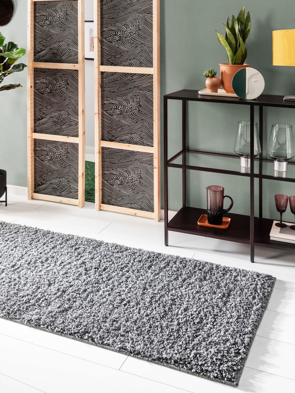 Tapis à poils longs gris 80x300 — vue 3
