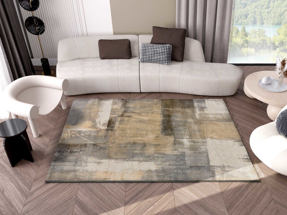 Tapis abstrait beige 200x290 cm — vue 3