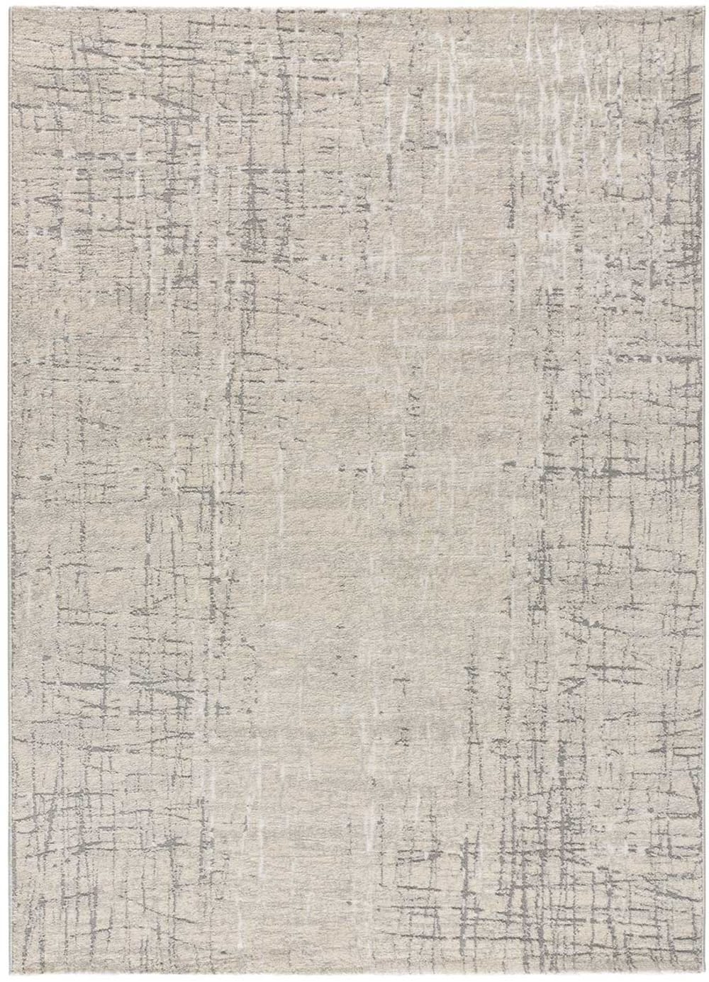 Alfombra con relieve abstracta gris/beige 80x150 cm