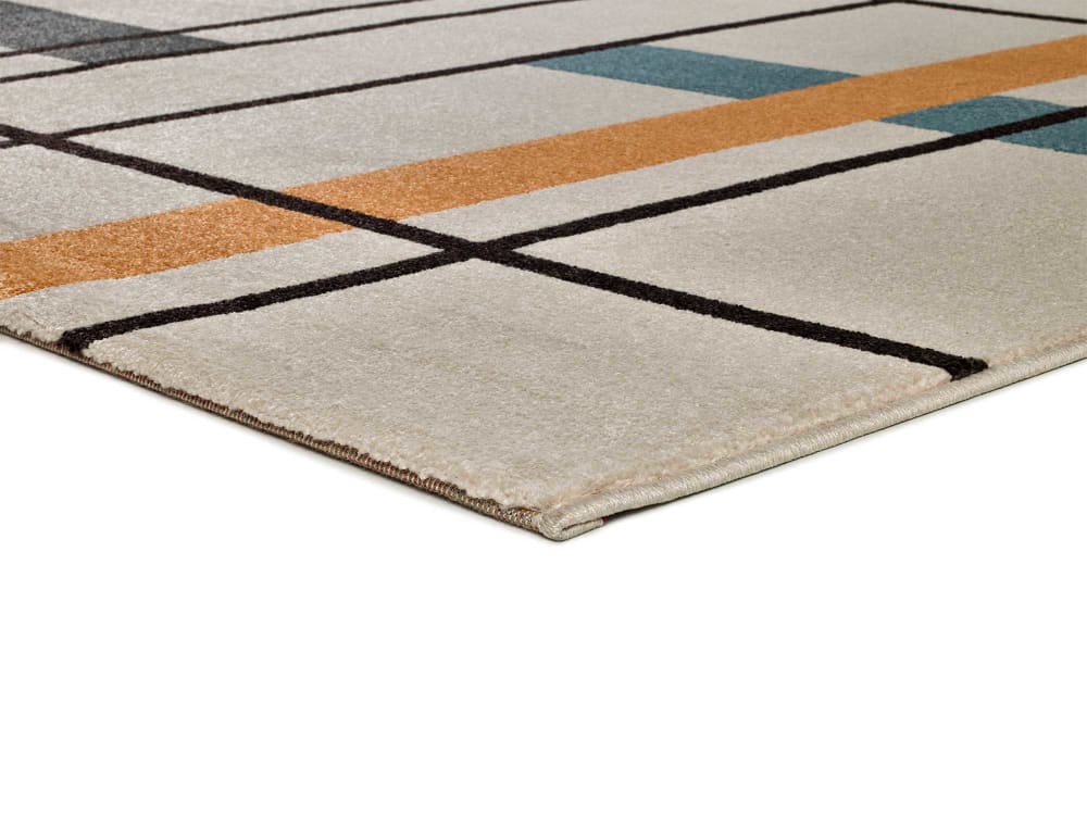 Tapis géométrique beige/multicolore 133x190 cm — vue 4