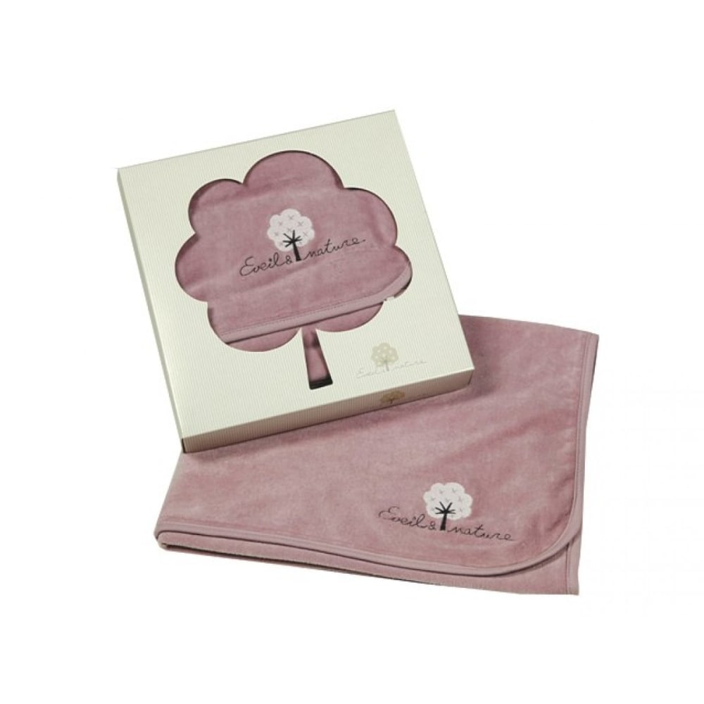 Eveil et Nature Velours-Decke 75x100 cm Bio-Baumwolle ROSA BAUMWOLLE Baby