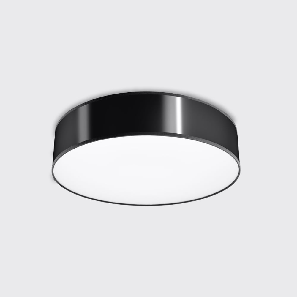 Plafonnier rond en acrylique, noir L: 55cm — vue 3