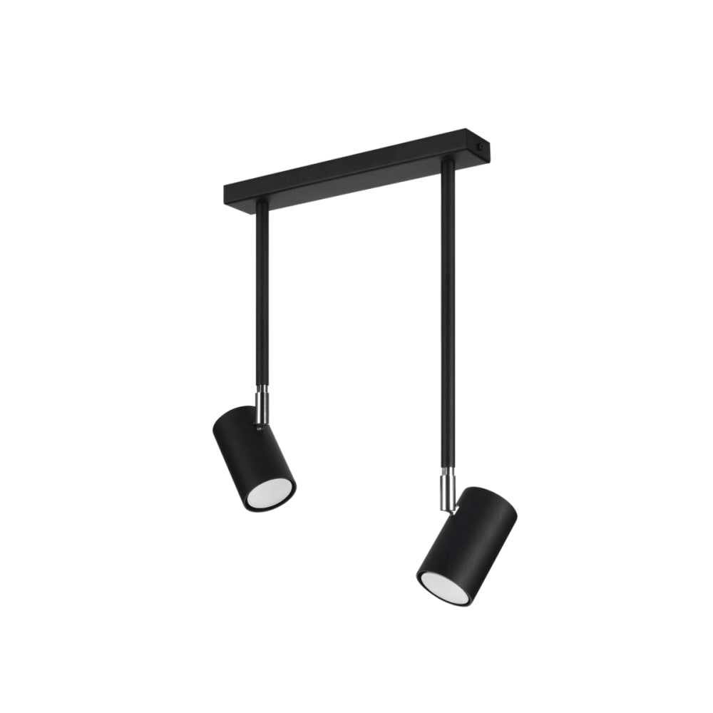 Plafonnier Acier Noir GU10 2 Norano