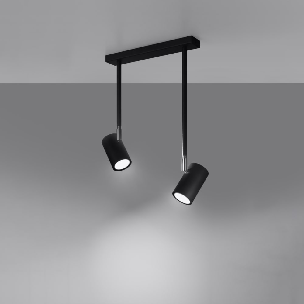Plafonnier Acier Noir GU10 2 Norano — vue 4