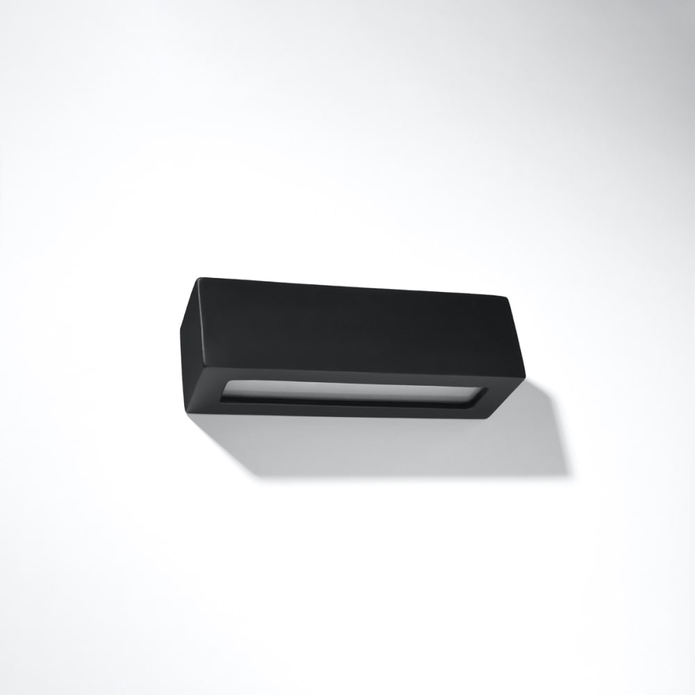 Lámpara de pared negro cerámica/vidrio alt. 10 cm - Maisons du Monde