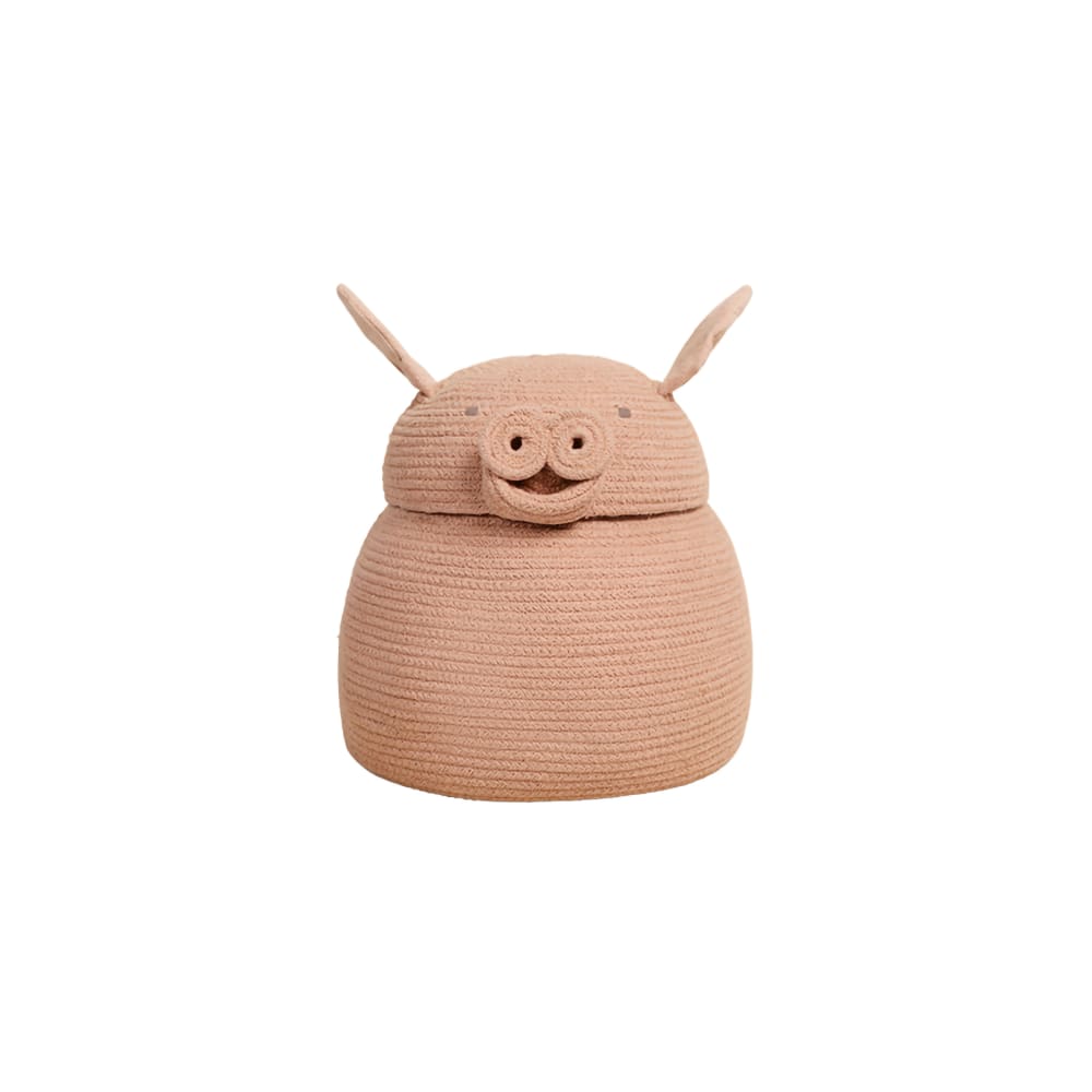 LORENA CANALS Peggy the Pig Baumwollkorb, 25x30 cm, rosa Rosa