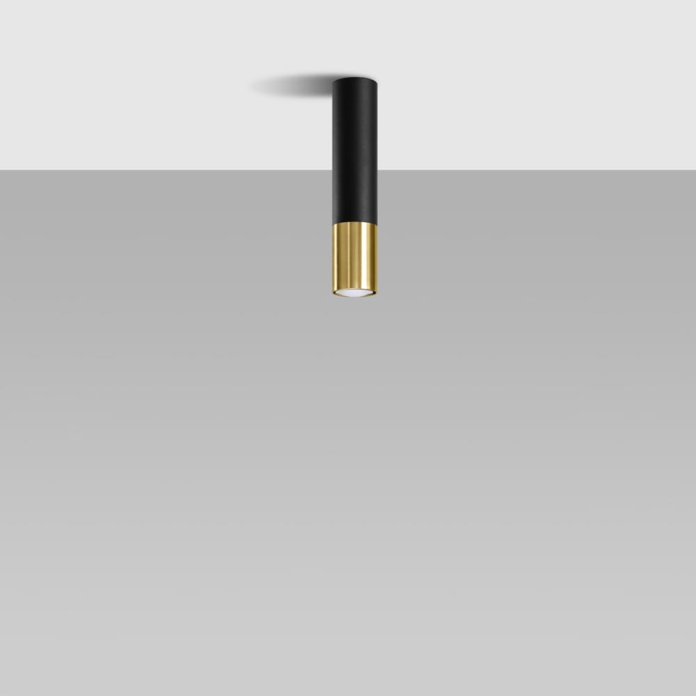 Lámpara de techo negro/dorado acero alt. 29 cm - Maisons du Monde