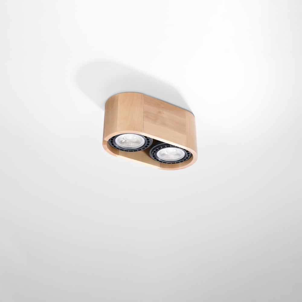 Plafonnier Bois Bois Naturel GU10/ES111 2 Basic — vue 3