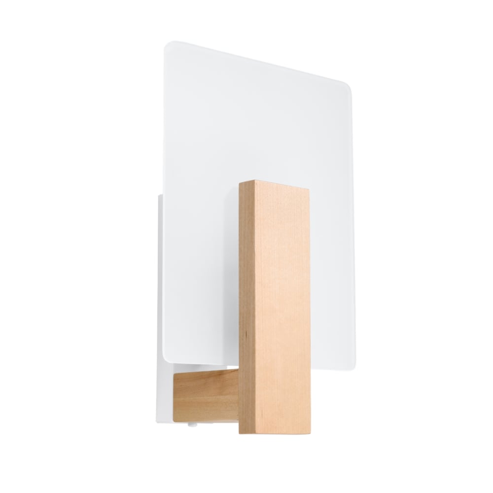 Lámpara de pared madera natural madera/vidrio alt. 31 cm