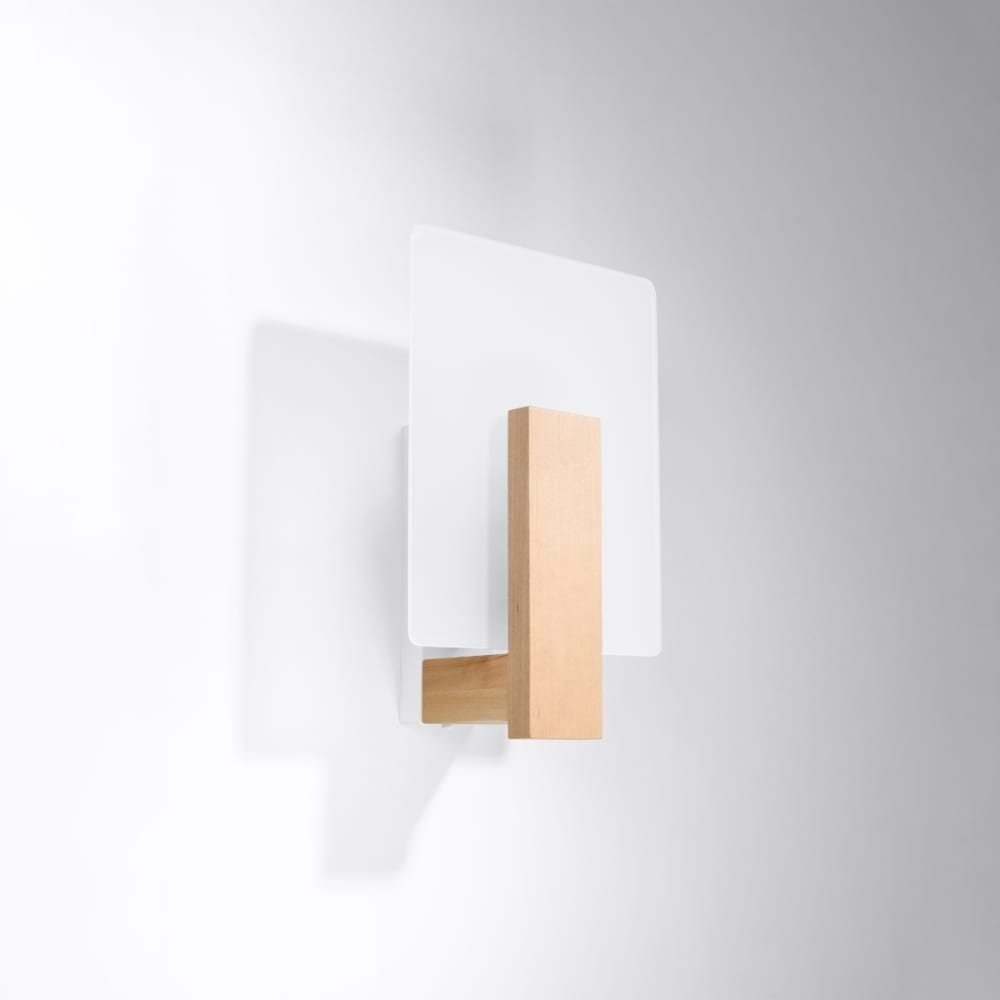 Lámpara de pared madera natural madera/vidrio alt. 31 cm - Maisons du Monde