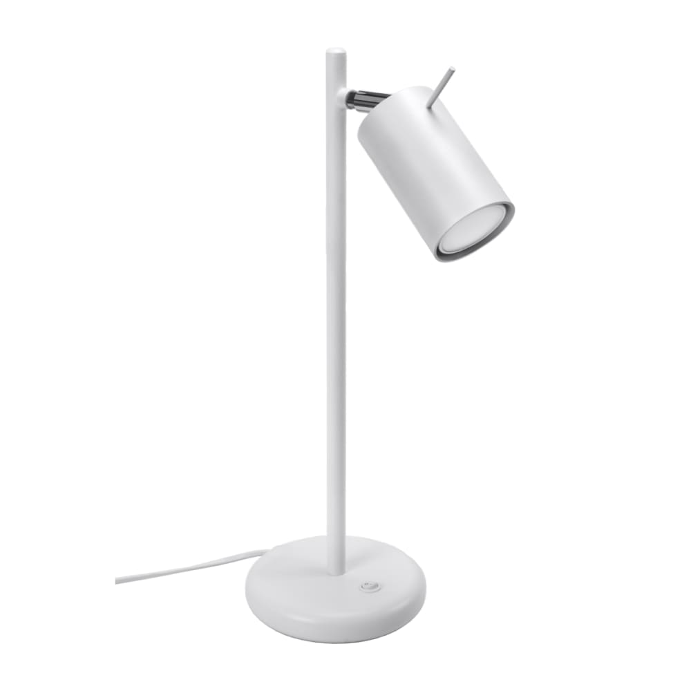 Lampe de bureau acier blanc H 43 cm