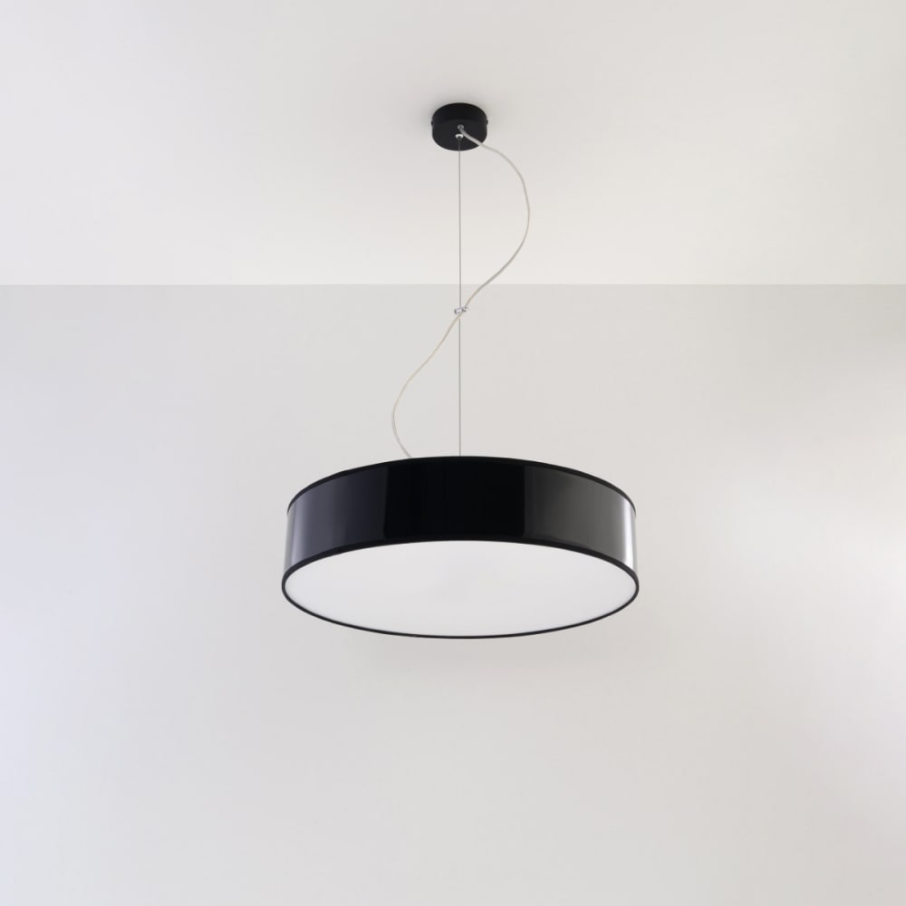 Suspension ronde en acrylique, noir L: 45cm — vue 3