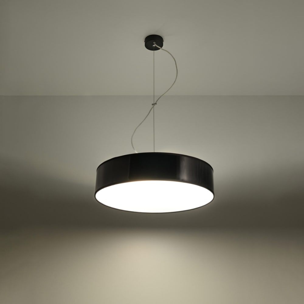 Suspension ronde en acrylique, noir L: 45cm — vue 4