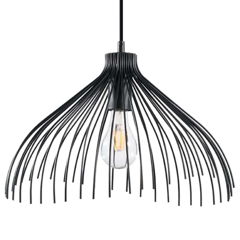 Lampada a sospensione nera acciaio - Modello Classico chic - Acciaio