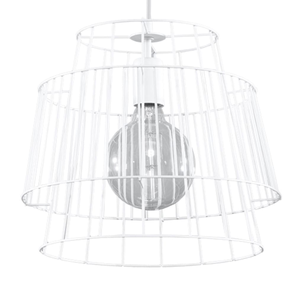 Suspension Acier Blanc E27 1 Gate