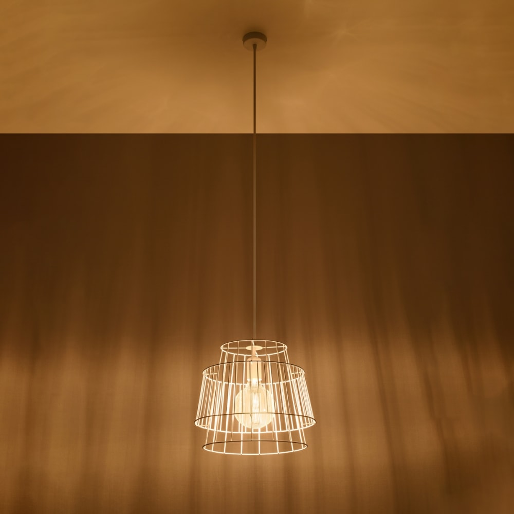 Suspension Acier Blanc E27 1 Gate — vue 4
