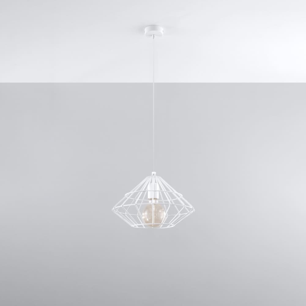 Suspension conique en métal, blanc L: 32cm — vue 3